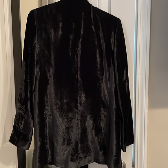 BNWT Zara velvet black tailored suit blazer pant set size XS/S - Picture 4 of 9